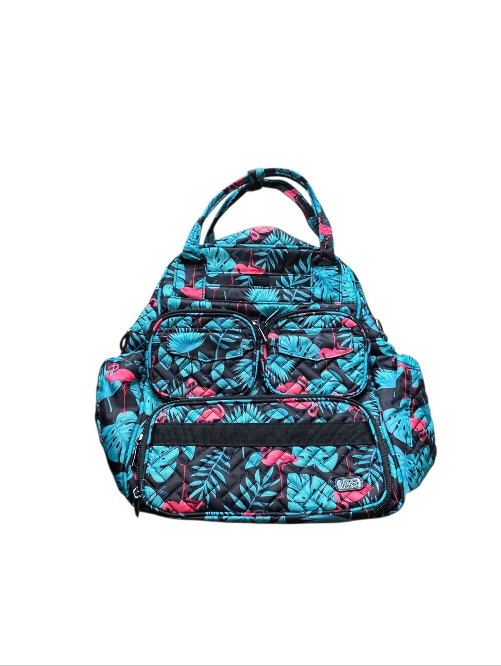 Lug Flamingo Tropical Mini Puddle Jumper Travel Bag missing strap